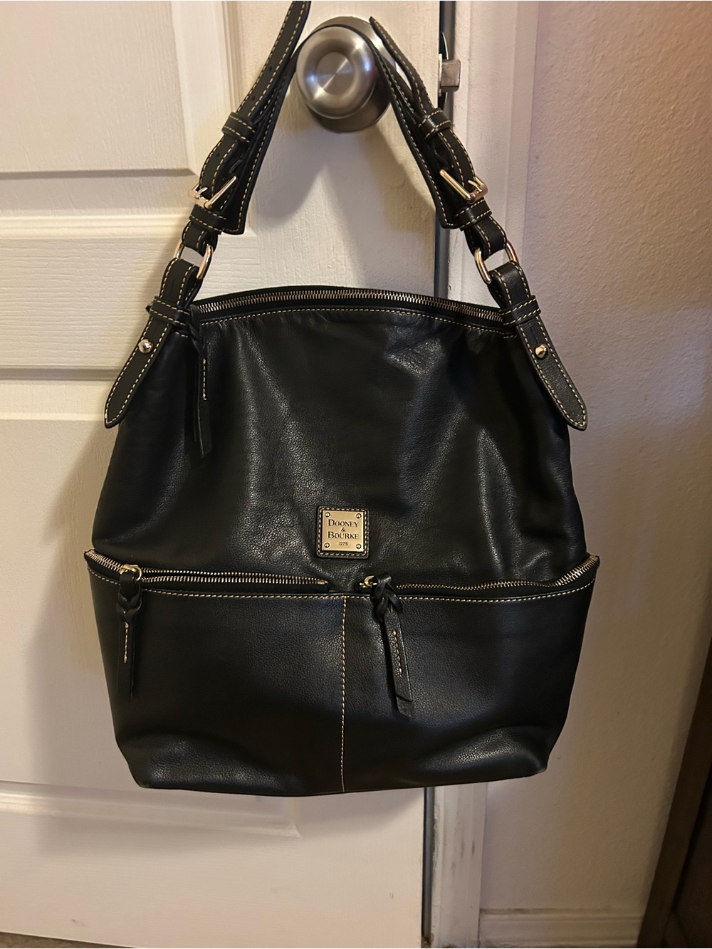 Dooney & Bourke Dillen Dark Navy Blue Leather Large Hobo Handbag